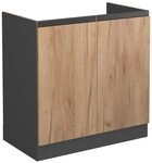 Vicco K&uuml;chenunterschrank R-Line, Goldkraft Eiche, 80 cm | 2 T&uuml;ren &middot; Ohne