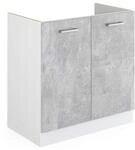 Vicco Sp&uuml;lenunterschrank R-Line, Beton, 80 cm ohne Arbeitsplatte, zur freien