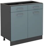 Vicco K&uuml;chenunterschrank R-Line, Blau-Grau, 80 cm ohne Arbeitsplatte, zur...