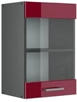 Vicco K&uuml;chenglasschrank R-Line, Rot Hochglanz, 40 cm, zur freien Kombination