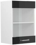 Vicco K&uuml;chenglasschrank R-Line, Schwarz Hochglanz, 40 cm, zur freien...
