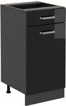 Vicco K&uuml;chenunterschrank R-Line, Schwarz Hochglanz, 40 cm ohne Arbeitsplatte,...