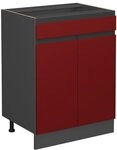 Vicco K&uuml;chenunterschrank R-Line, Rot, 60 cm J-Shape, mit Schublade, ohne