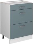 Vicco K&uuml;chenunterschrank R-Line, Blau-Grau, 60 cm mit Schubladen, ohne