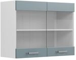 Vicco K&uuml;chenglasschrank R-Line, Blau-Grau, 80 cm, zur freien Kombination...