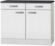 idealShopping GmbH K&uuml;chen Unterschrank mit Arbeitsplatte Oslo U106-9 in wei&szlig;...