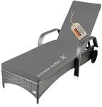 RS Trade Sonnenliege Gartenliege Toscana Wetterfest mit Rollen &ndash; Polyrattan Rattan