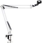 keepdrum NB35 WH Weiss Tisch-Mikrofonarm Mikrofonstativ Schwenkarm zur Tischmontage