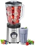 Standmixer 800 Watt 6-Fach Metallmesser 1,5 Liter 5 Stufen Glas Edelstahl