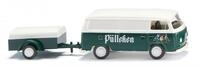 Wiking 030005 Volkswagen T2 Kastenwagen mit Anh&auml;nger P&uuml;lleken Spur H0 1:87