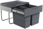 Hailo Abfallsammler 3644901 | 2fach Raumspar Tandem Abfalltrennsystem | 18 + 12L