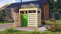 CHILLROI&reg; Karibu M&uuml;lltonnenbox mit Hochbeet Natur oder terragrau aus Holz...
