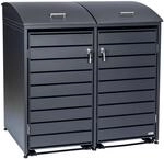 Zelsius M&uuml;lltonnenbox 2er M&uuml;lltonne mit abgerundetem Deckel | 120-240 Liter 