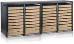 Zelsius M&uuml;lltonnenbox 4 Tonnen | 120-240 Liter | Anthrazit RAL 7016 | T&uuml;r in