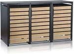 Zelsius M&uuml;lltonnenbox 3er f&uuml;r 3 M&uuml;lltonnen | 120-240 Liter | Anthrazit RAL...