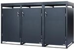 Zelsius M&uuml;lltonnenbox 3er mit Pflanzdach f&uuml;r 3 Tonnen | 120-240 Liter | Anthrazit