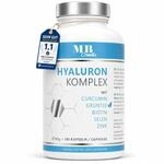 180 Hyaluron Kapseln hochdosiert 600 mg mit Zink, Biotin, Selen, Curcumin & Gr&uuml;ntee