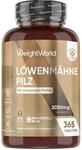 WeightWorld L&ouml;wenm&auml;hne Pilz 365 Tabletten - 2030mg je Tablette - Lions Mane | 50%