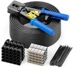 deleyCON 100m CAT7 Verlegekabel Patchkabel Installationsset Outdoor Indoor inkl.