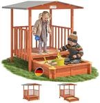 Spielwerk&reg; Sandkasten Merle Sonnendach 143x130x130cm Veranda 95x95x20cm...