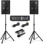 Vonyx VX210 DJ Anlage f&uuml;r Anf&auml;nger, Musikanlage mit 2 Lautsprecher Boxen, 2X