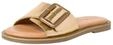 Tamaris Damen Mules Pantoletten Leder Blockabsatz Sommer; LIGHT GOLD/metallic; 37 EU