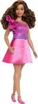 Barbie Fashionistas Puppe #225, kruvige K&ouml;rpergr&ouml;&szlig;e mit braunem Haar, glitzerndem