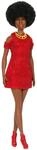 Barbie Fashionistas Puppe #221 mit nat&uuml;rlichen schwarzen Haaren, rotem Kleid und