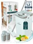 WONDERHOME - Bodenwischer Set mit Eimer - trennt Schmutz - von Frischwasser -