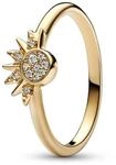 PANDORA Moments Himmlisch Funkelnder Sonnenring mit 14 Karat vergoldeter