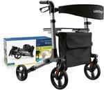 Weinberger Rollator faltbar und leicht mit Sitz | Tasche, Griff, klappbar mit 20cm