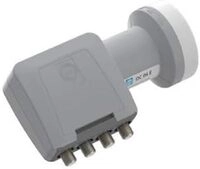 WISI Universal Quad-LNB OC 06 E in Lichtgrau mit 40mm Feeddurchmesser f&uuml;r bis zu 4