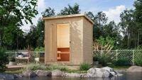 Chillroi&reg; Karibu Saunahaus MELO 38 mm naturbelassen Au&szlig;ensauna Gartensauna...