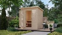 Chillroi&reg; Karibu Saunahaus MELO 38 mm naturbelassen Au&szlig;ensauna Gartensauna versch.