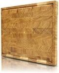 holz4home&reg; Schneidebrett M aus Eichenholz I Stirnholz W&uuml;rfelmuster Echtholz...