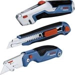 Bosch Professtional 3 tlg. Messer Set (inkl. Universal Messer mit ausziehbarer Klinge