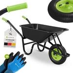 Juskys Schubkarre 100L, 250 kg &ndash; mit verzinkter Wanne, Luftreifen & Metall Felge,