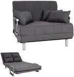 Mendler Schlafsessel HWC-K29 186x97cm Stoff (270g/m&sup2;) - dunkelgrau |...