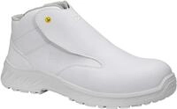 ELTEN Sicherheitsschuhe jo_Clean Slipper White Mid ESD S3S, Damen und Herren, Textil,