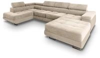 Masseno Ecksofa CASONE L-S mit Schlaffunktion U-Form, Sofa mit Bettkasten,