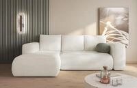Easy4You Lami Creme Ecksofa L-Form Links 266 x 89 x 164 cm mit Schlaffunktion und