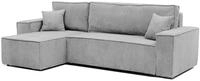 GREKPOL 244x145 Sofa mit Schlaffunktion (200x125) - Cord Sofa 3 Sitzer - Hellgrau