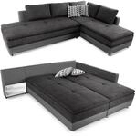 luma-Home 15105/ Ecksofa-Dauerschl&auml;fer, Anthrazit/Grau, Schwenkteil Links