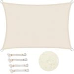WOLTU Sonnensegel Rechteck 3x4m Creme wasserabweisend Sonnenschutz Polyester