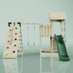 ReboOutdoor Spielturm mit Wellenrutsche, Kletterger&uuml;st mit Kletterturm,...