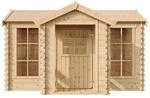 Timbela Kinderspielhaus aus Holz - Spielhaus im Freien f&uuml;r Kinder -...