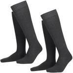 Hudson Herren Kniestr&uuml;mpfe Only 2-Pack w&auml;rmend Grau-mel. 0550 39-42