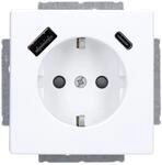 Busch-Jaeger 20 EUCB2USBAC-884 SCHUKO&reg;-/USB-A+C Steckdose Safety+ Studiowei&szlig; Matt