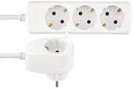 REV Steckdosenleiste PowerSplit - Mehrfachsteckdose 4-Fach (3+1), 3500W, 2m, wei&szlig;