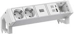 BACHMANN DESK2 ALU White 2xCEE7/3 1xCM 1xUSB A/C 22W 0,2m GST18